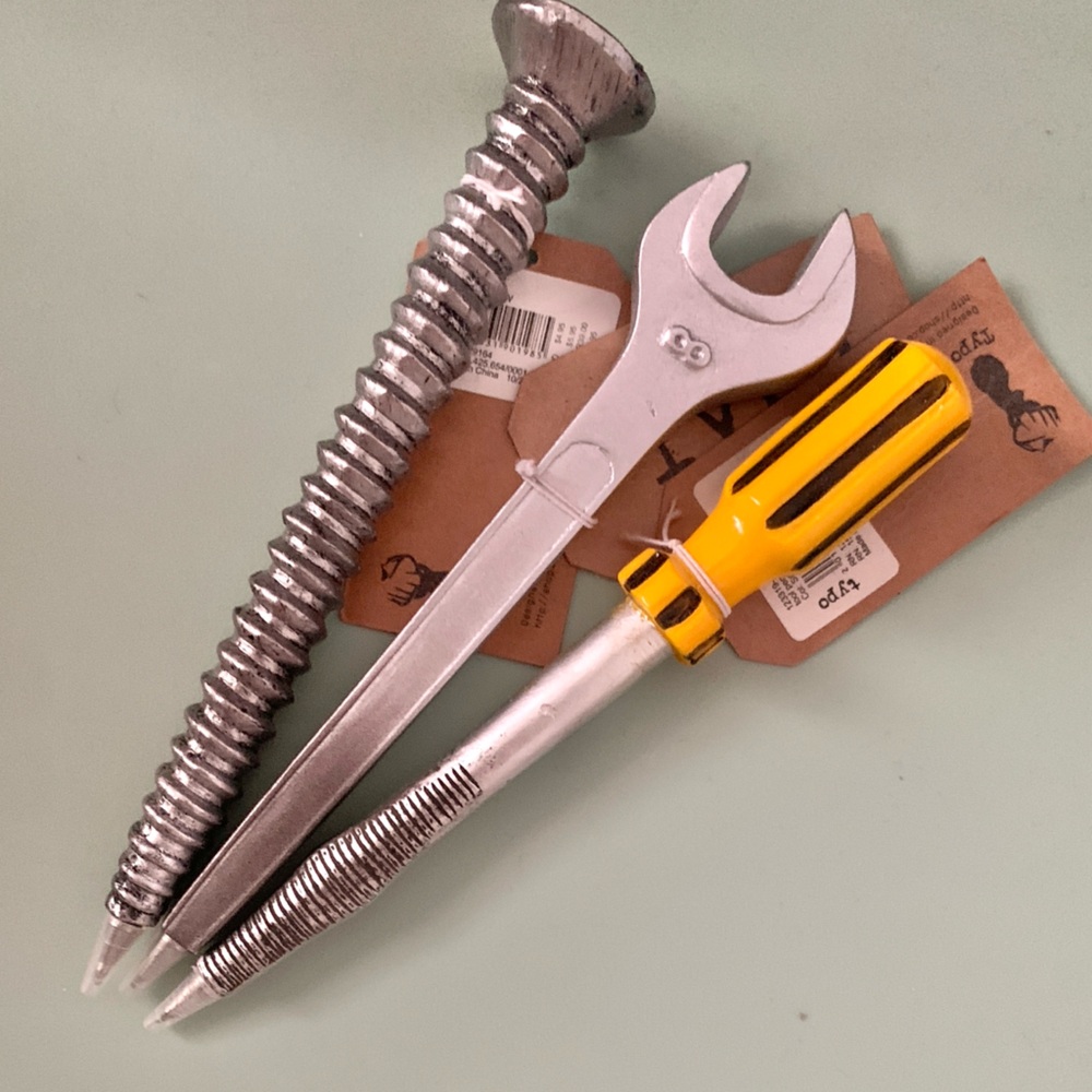 NWT Typo wrench, screwdriver and nail screw tools novelty pens (set of 3)